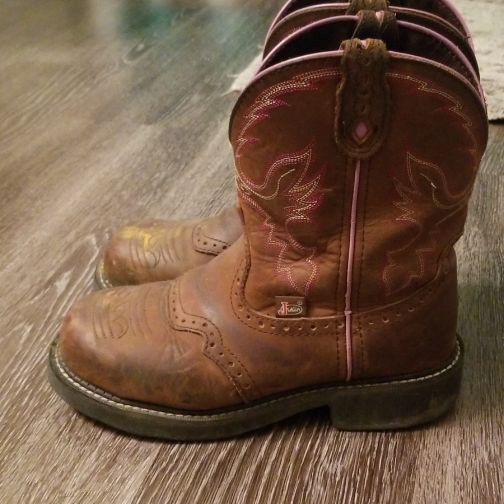 Justin steel toe woman's work boots